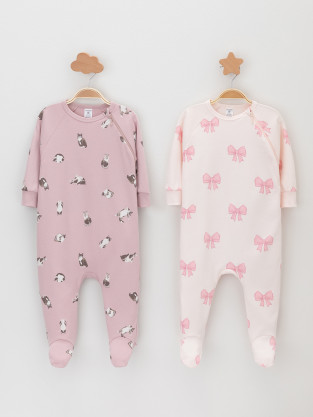 Комбинезон для новорожденных, артикул: К 6444-2уп, цвет: розовый