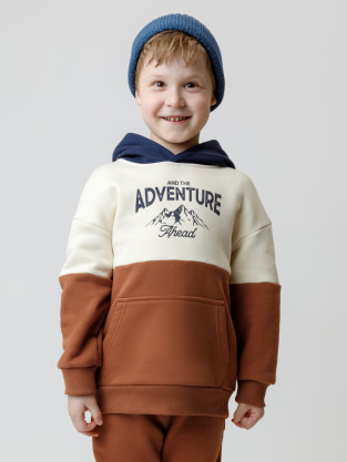 Худи для мальчика, артикул: КР 302214, цвет: коричневый