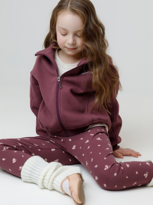 Лосины для девочки, артикул: КР 400874, цвет: бордовый