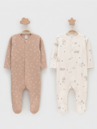 Комбинезон для новорожденных, артикул: К 6541-2уп, цвет: бежевый