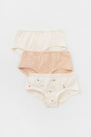 Трусы для девочки, артикул: К 1964-3уп, цвет: бежевый