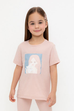 Футболка для девочки, артикул: КР 302726-1, цвет: розовый