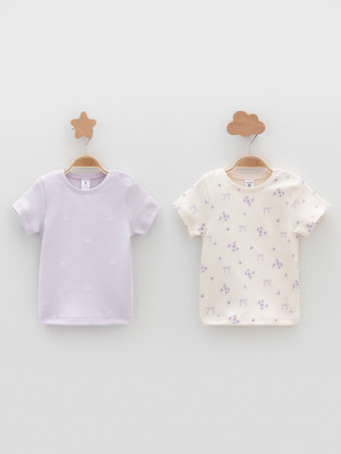 Футболка для новорожденных, артикул: К 301156-2уп, цвет: фиолетовый