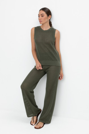 Брюки женские для мам, артикул: ЕВ 429, цвет: зеленый