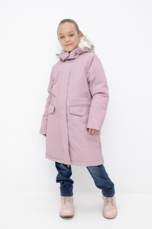Пальто для девочки, артикул: ВК 38107/3 ГР, цвет: фиолетовый