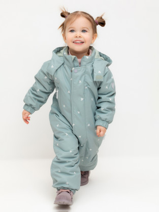 Комбинезоны утепленные для девочки, артикул: ВК 60085/н/49 Ал, цвет: зеленый