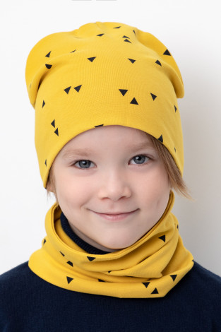 Шапка для мальчика, артикул: К 8125, цвет: желтый