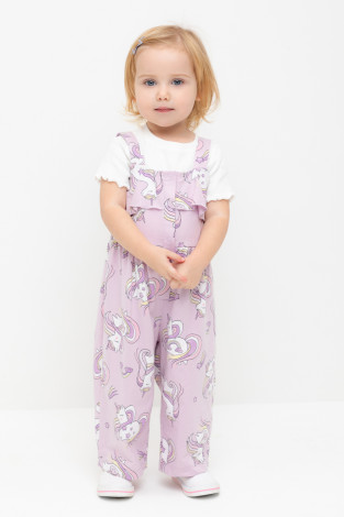 Полукомбинезон для девочки, артикул: КР 6544, цвет: фиолетовый
