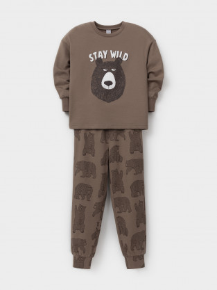 Пижама для мальчика, артикул: К 1567, цвет: коричневый