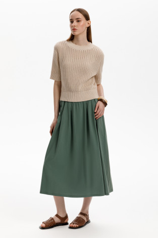 Юбки женские для мам, артикул: ЕВТ 7022, цвет: зеленый