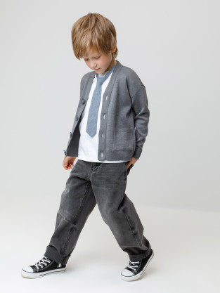 Жакет для мальчика, артикул: КВ 30155, цвет: темно-серый