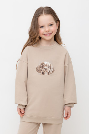 Свитшоты для девочки, артикул: КР 302552, цвет: бежевый