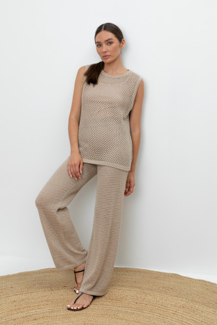 Брюки женские для мам, артикул: ЕВ 429, цвет: бежевый