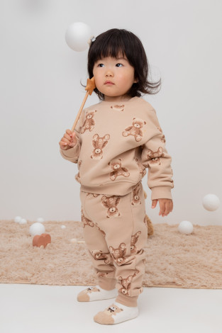 Брюки для девочки, артикул: КР 400599, цвет: светло-бежевый