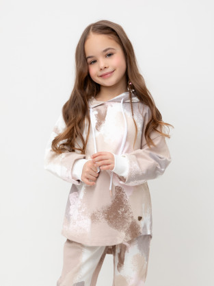 Худи для девочки, артикул: КР 302030, цвет: бежевый