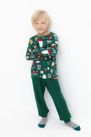 Пижама для мальчика, артикул: К 1552, цвет: зеленый