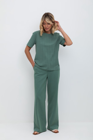 Брюки женские для мам, артикул: ЕВТ 4092, цвет: зеленый