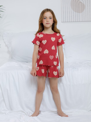 Пижама для девочки, артикул: МП 1660, цвет: бордовый