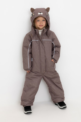 Комбинезоны утепленные для девочки, артикул: ВК 60076/н/2 ГР, цвет: коричневый