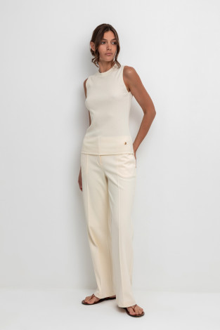 Брюки женские для мам, артикул: ЕВТ 4071, цвет: светло-бежевый