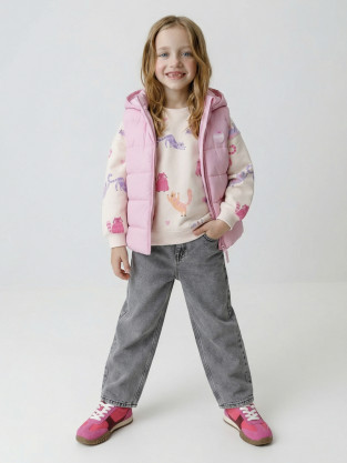 Жилет для девочки, артикул: ВК 35012/5 ГР, цвет: розовый