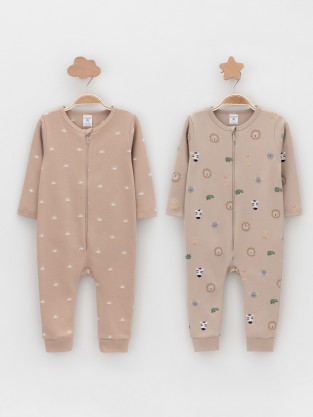 Комбинезон для новорожденных, артикул: К 6522-2уп, цвет: бежевый