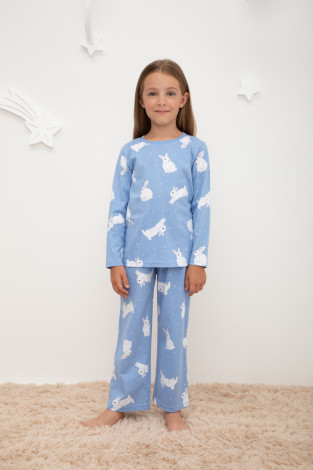 Пижама для девочки, артикул: К 1622, цвет: голубой