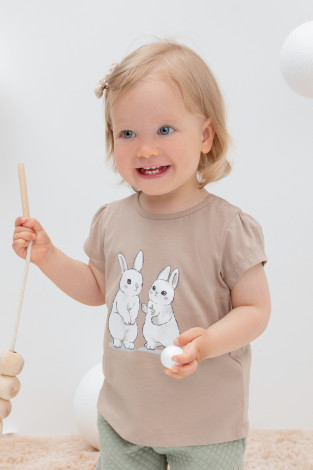 Футболка для девочки, артикул: КР 302260, цвет: бежевый