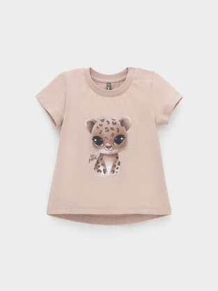 Футболка для девочки, артикул: КР 302860, цвет: бежевый
