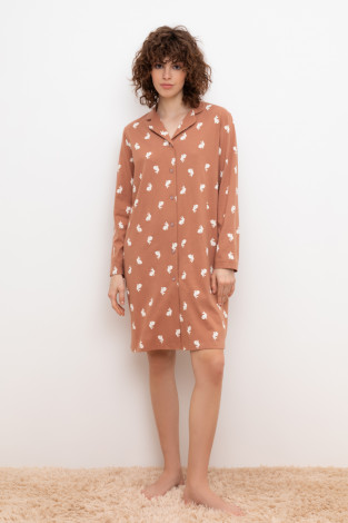 Халаты женские для мам, артикул: Е 50025, цвет: кофейный