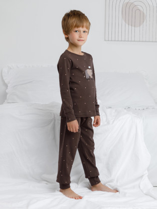 Пижама для мальчика, артикул: К 1621, цвет: коричневый