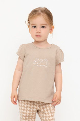 Футболка для девочки, артикул: КР 302548, цвет: бежевый