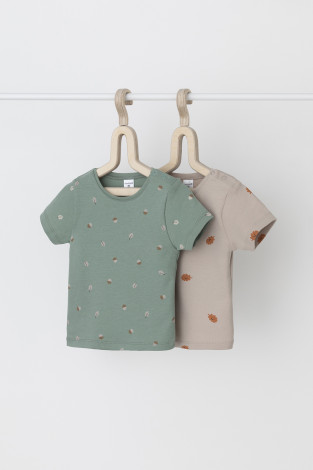 Футболка для новорожденных, артикул: К 301156-2уп, цвет: коричневый