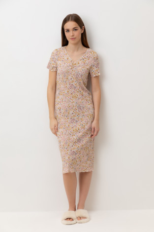 Сорочки ночные женские для мам, артикул: Е 10062, цвет: бежевый