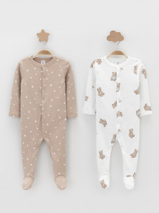 Комбинезон для новорожденных, артикул: К 6541-2уп, цвет: бежевый