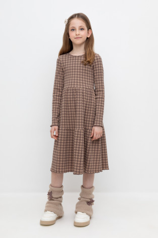Платье для девочки, артикул: КР 5893, цвет: бежевый