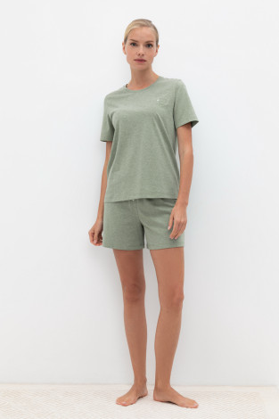 Шорты для дома для мам, артикул: Е 40038, цвет: зеленый