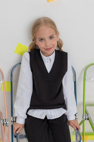 Жилеты для девочки, артикул: К 302150, цвет: черный