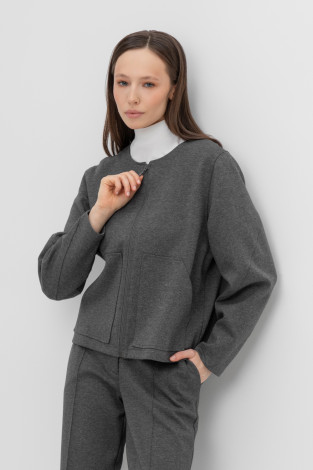 Жакеты, куртки женские для мам, артикул: ЕВТ 3252, цвет: темно-серый