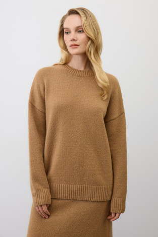 Джемперы женские для мам, артикул: ЕВ 30287/ш, цвет: коричневый