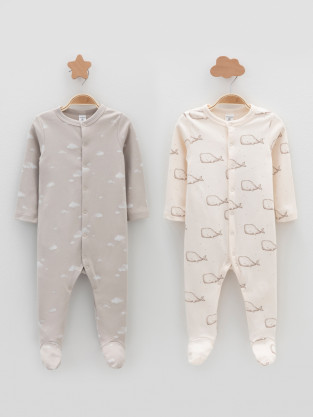 Комбинезон для новорожденных, артикул: К 6541-2уп, цвет: светло-бежевый