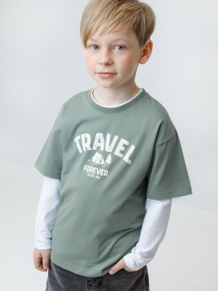 Футболка для мальчика, артикул: КР 302949, цвет: хаки