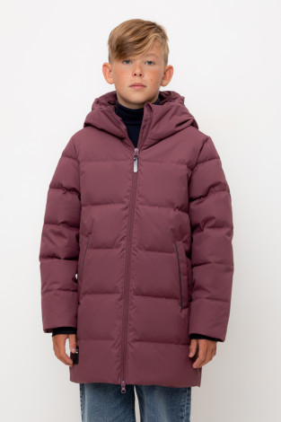 Пальто, плащи для мальчика, артикул: ВК 34070/2 УЗГ (122-158), цвет: бордовый