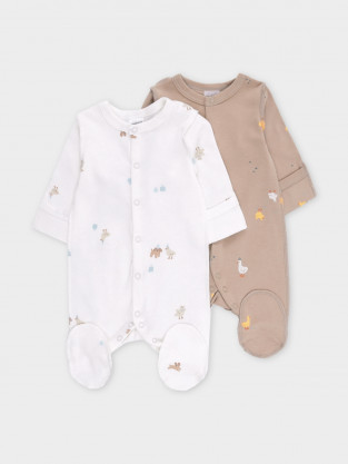 Комбинезон для новорожденных, артикул: К 6541-2уп, цвет: бежевый
