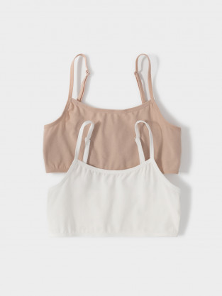 Майки для девочки, артикул: К 1197-2уп, цвет: бежевый