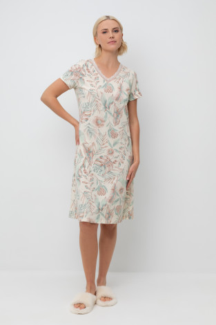 Сорочки ночные женские для мам, артикул: Е 10054, цвет: светло-бежевый