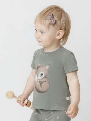 Футболка для девочки, артикул: КР 302860, цвет: хаки