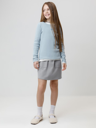 Юбка для девочки, артикул: КР 7153, цвет: серый