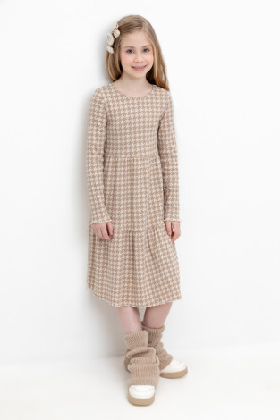 Платье для девочки, артикул: КР 5893, цвет: бежевый