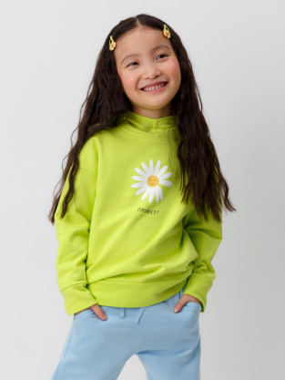 Худи для девочки, артикул: КП 302329, цвет: ярко-зеленый